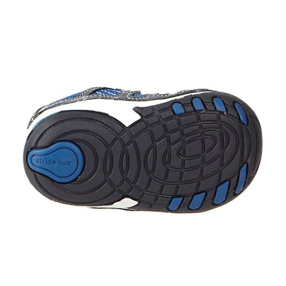 NEW Stride Rite Baby SRT Chip Royal Deep Blue Soft Motion Leather Mesh Sneakers - Picture 2 of 6